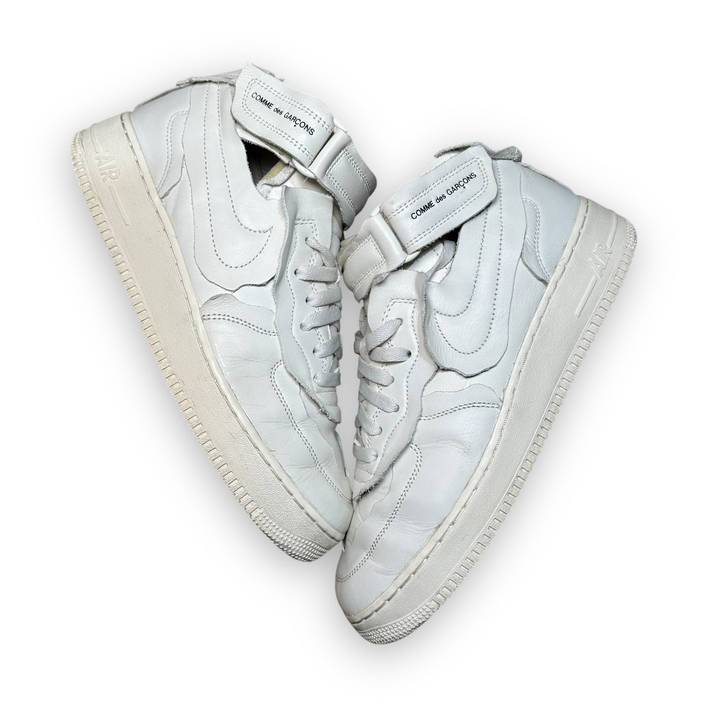 EU44 - US10 - UK9 • Air Force 1 Mid Comme des Garcons White