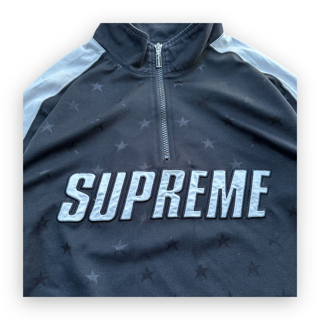 Half Zip Sweatshirt Supreme Track Pullover Stars Black FW18