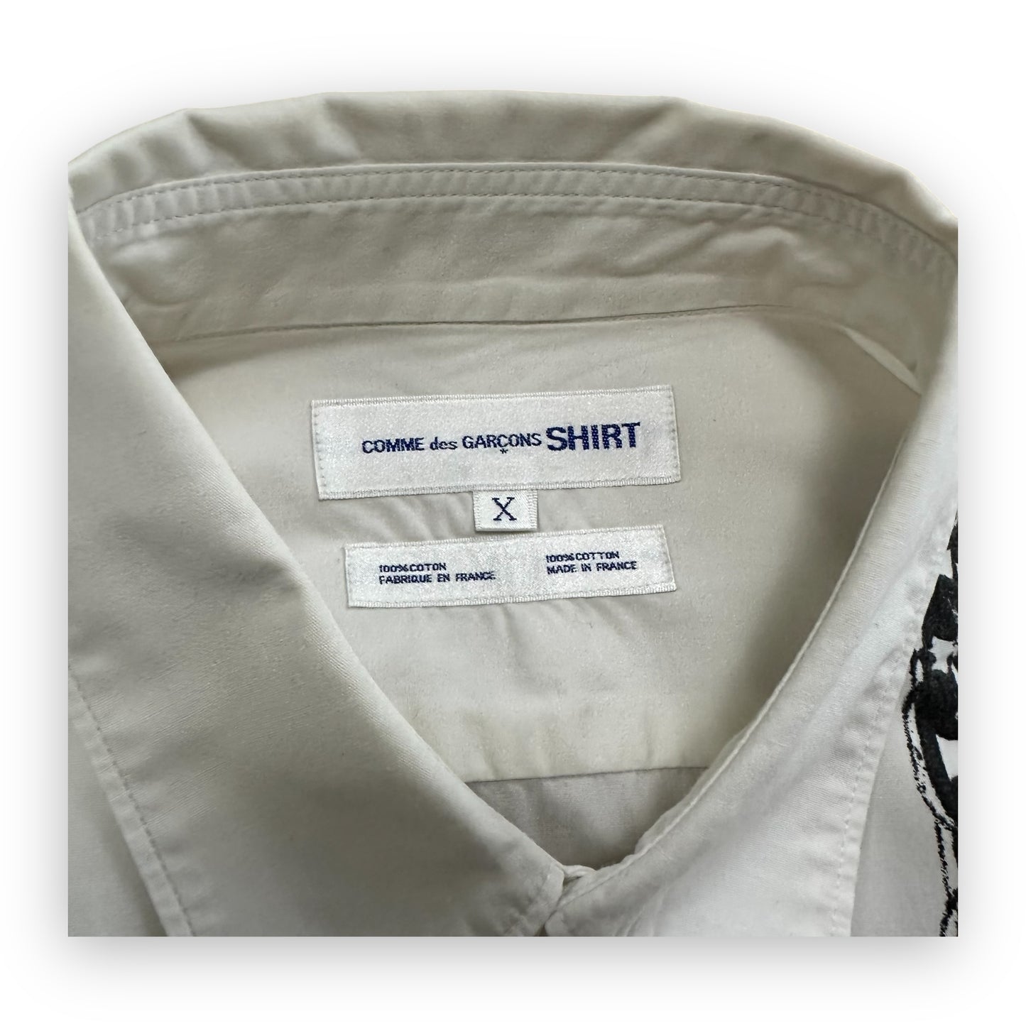 Shirt Comme des Garcons SHIRT Studded White Black Metallic vintage (XL)