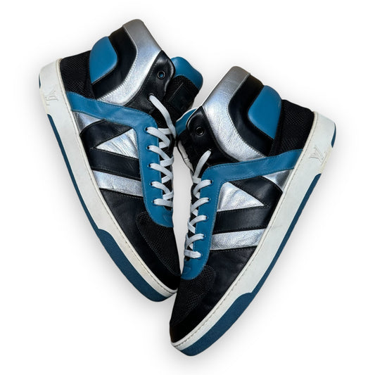 EU42.5 - US9 - UK8 • Louis Vuitton High Top Black Blue Silver