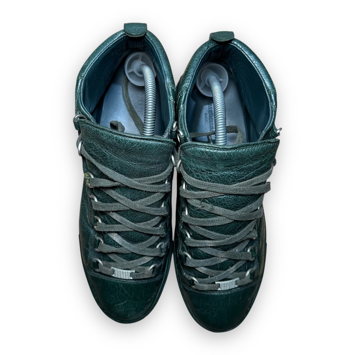 EU42.5 - US9 - UK8 • Balanciaga Arena High Leather Green