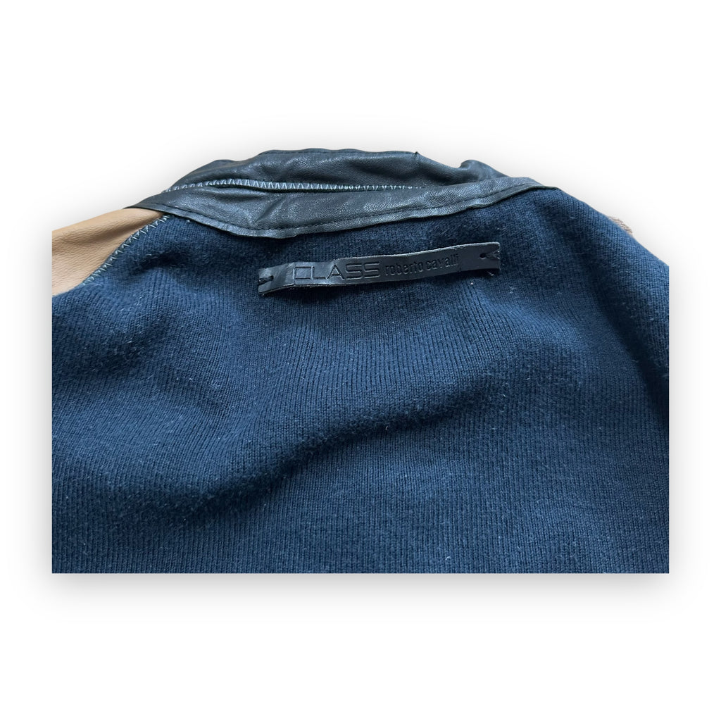 Jacket Roberto Cavalli Black Brown Leather vintage + Vest