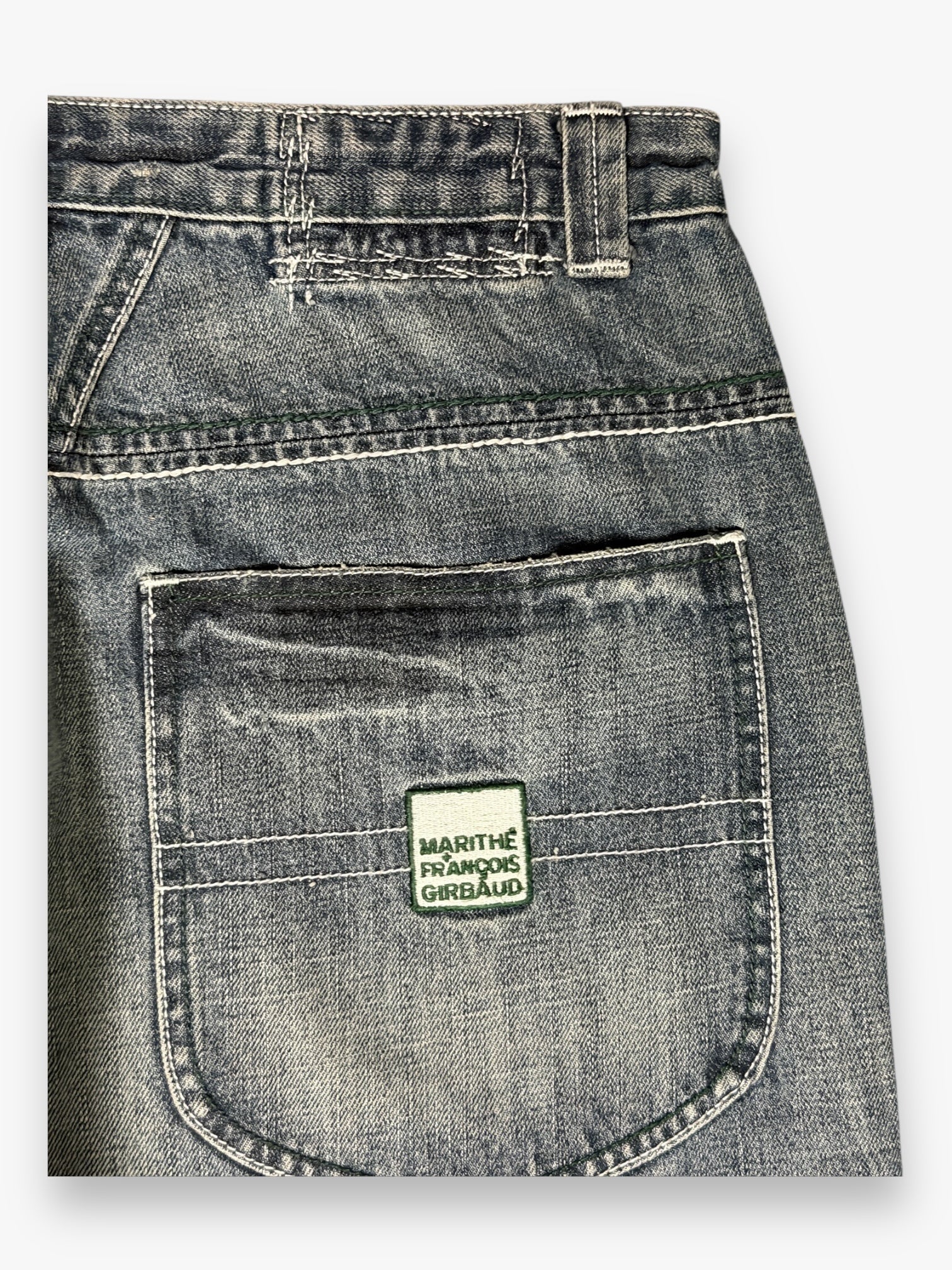 Marithe + Francois Girbaud Embroidered SAMPLE Jeans Faded Grey