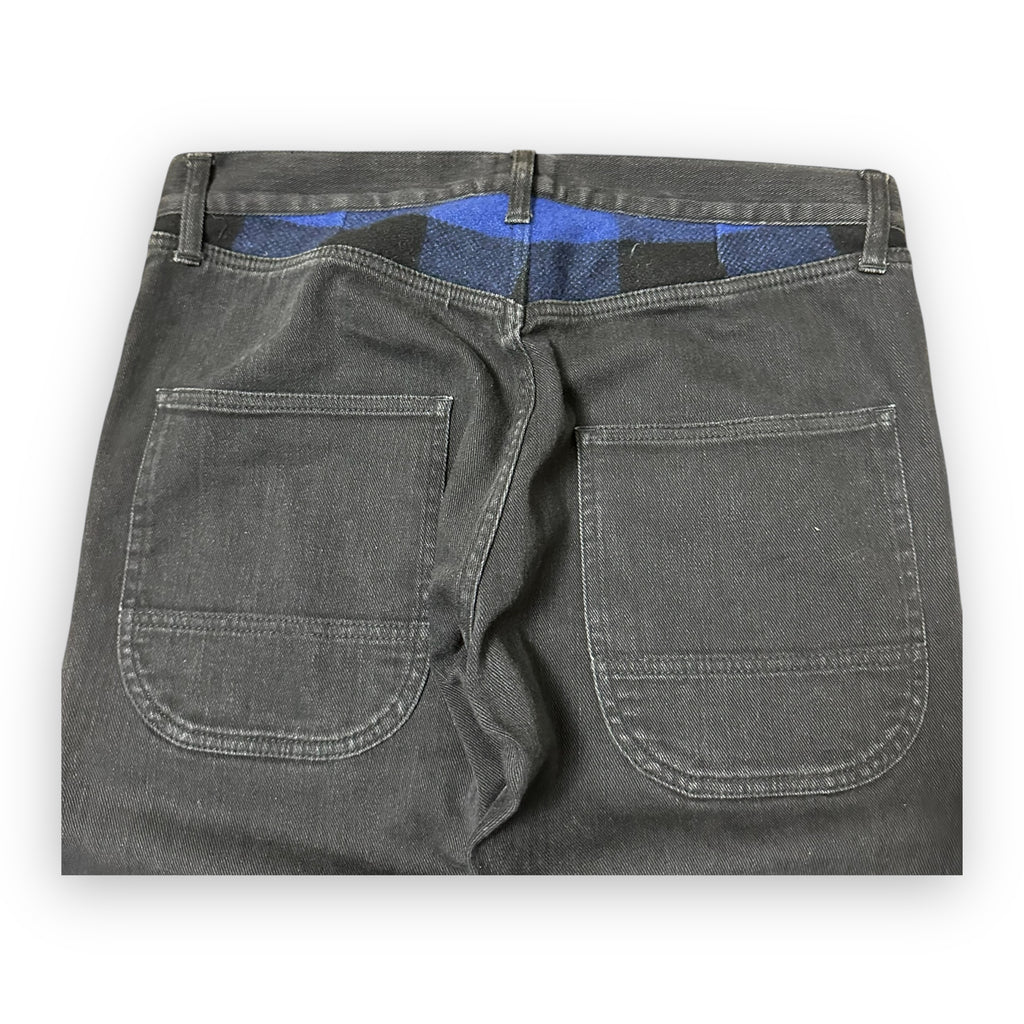 Jeans Junya Watanabe Comme des Garcons Black Wool Blue Tartan AW14