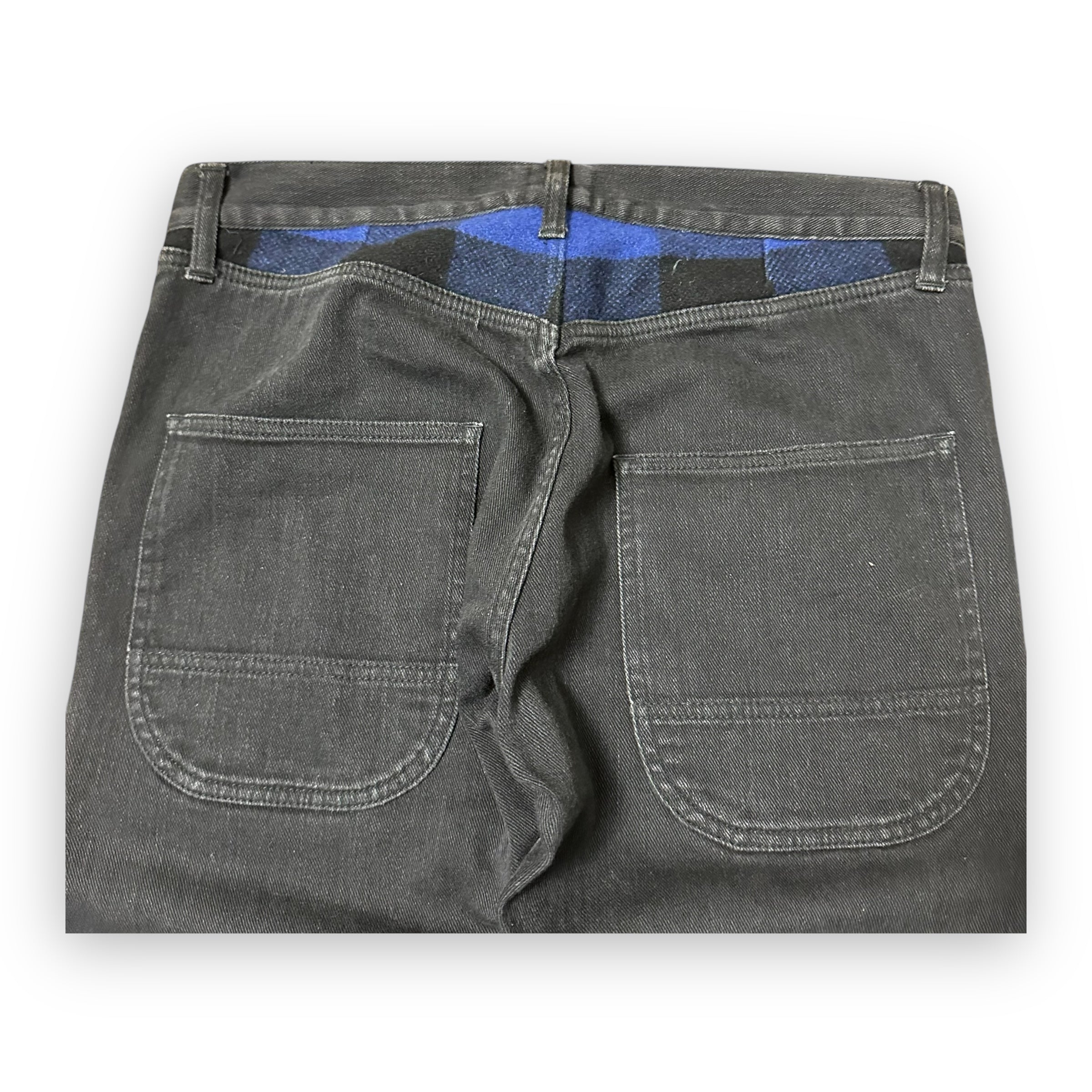 Jeans Junya Watanabe Comme des Garcons Black Wool Blue Tartan AW14