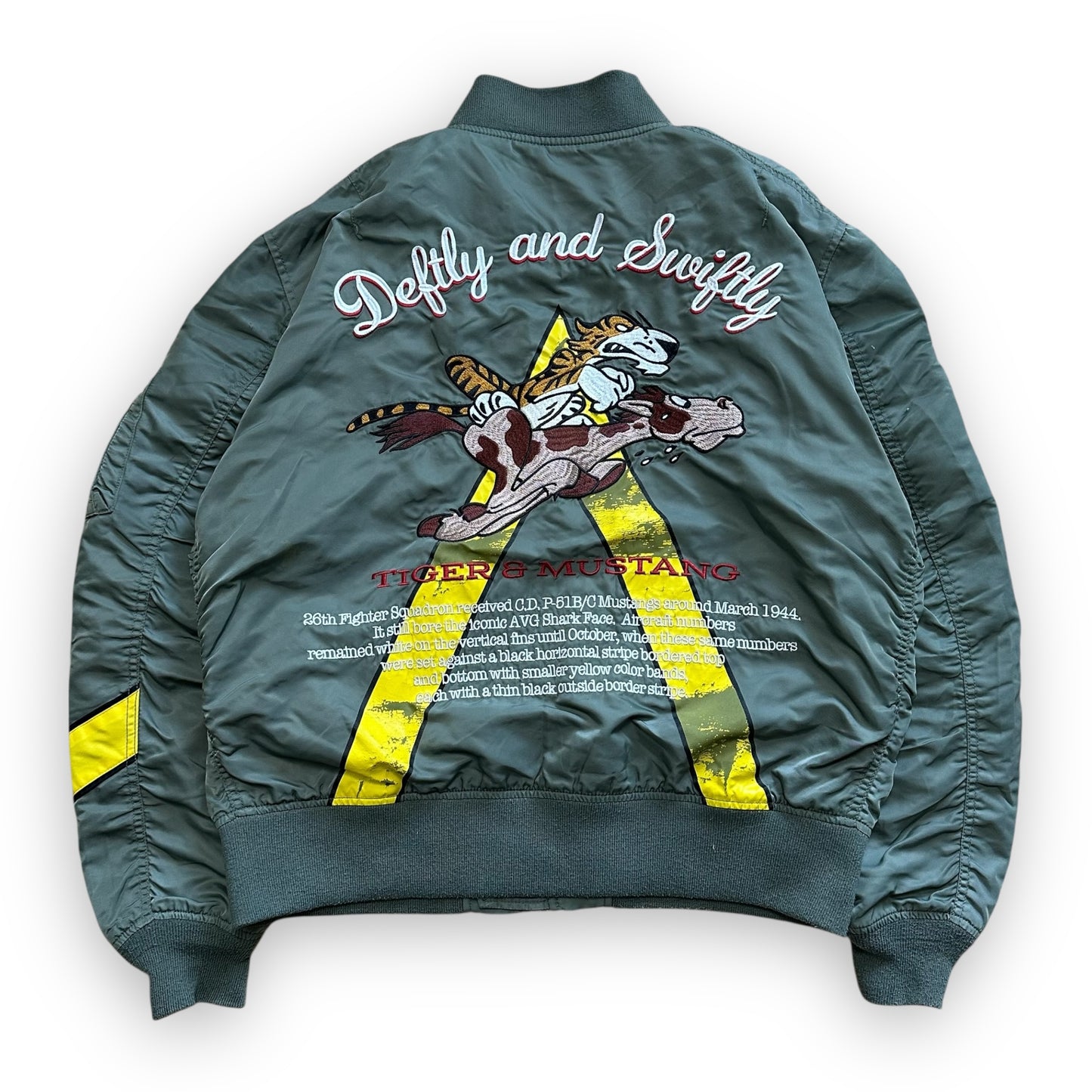 Jacket Avirex Bomber Pilot L-2b 26th Fighter Squadron Kaki Vintage (L)