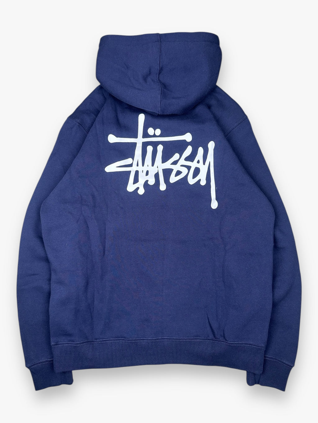 Sweatshirt Hoodie Zip Up Stussy Spell Out Navy