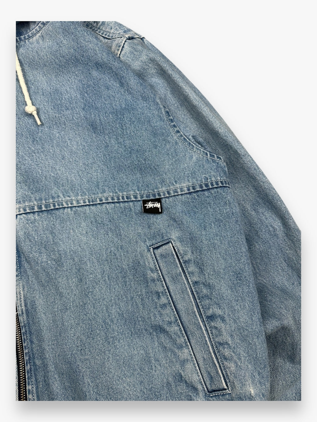 Stussy Hooded Denim Jacket Light Blue