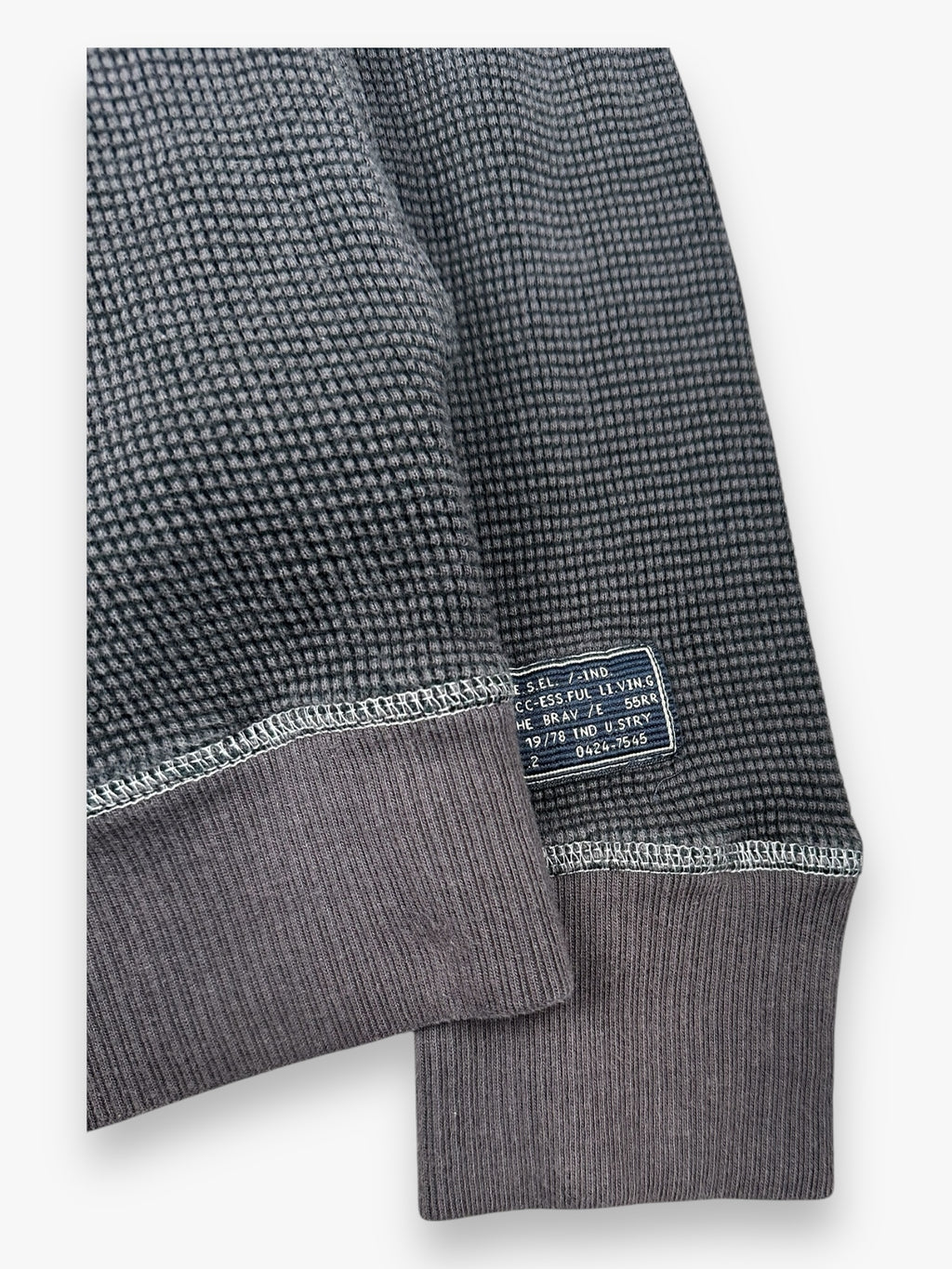 Diesel Waffle Hooded Sweatshirt Grey vintage