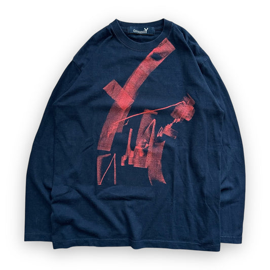 Tee Longsleeve Yohji Yamamoto Ground Y Red Logo Black (L)