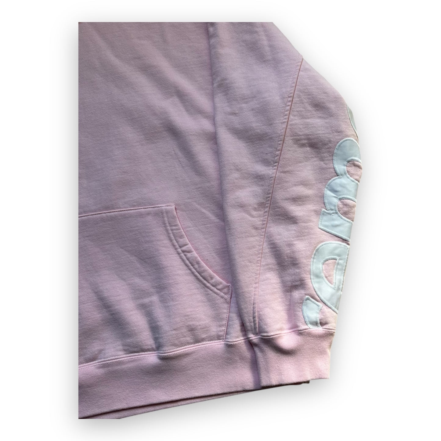 Sweatshirt Hoodie Supreme Cropped Panels Light Pink SS22 (L)