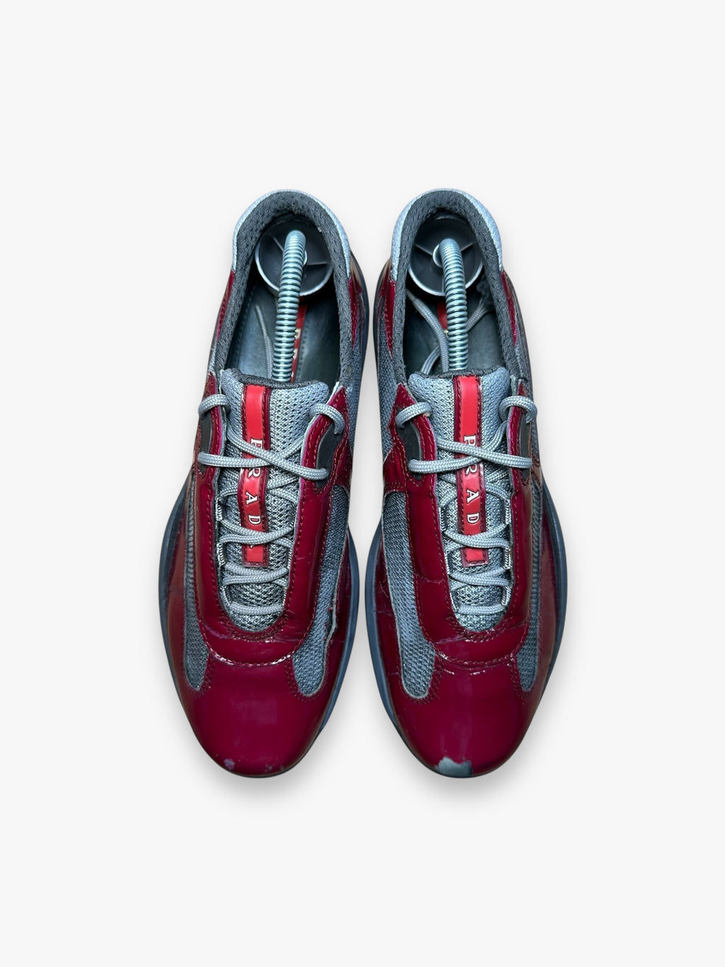 Prada America’s Cup Red Patent Grey vintage