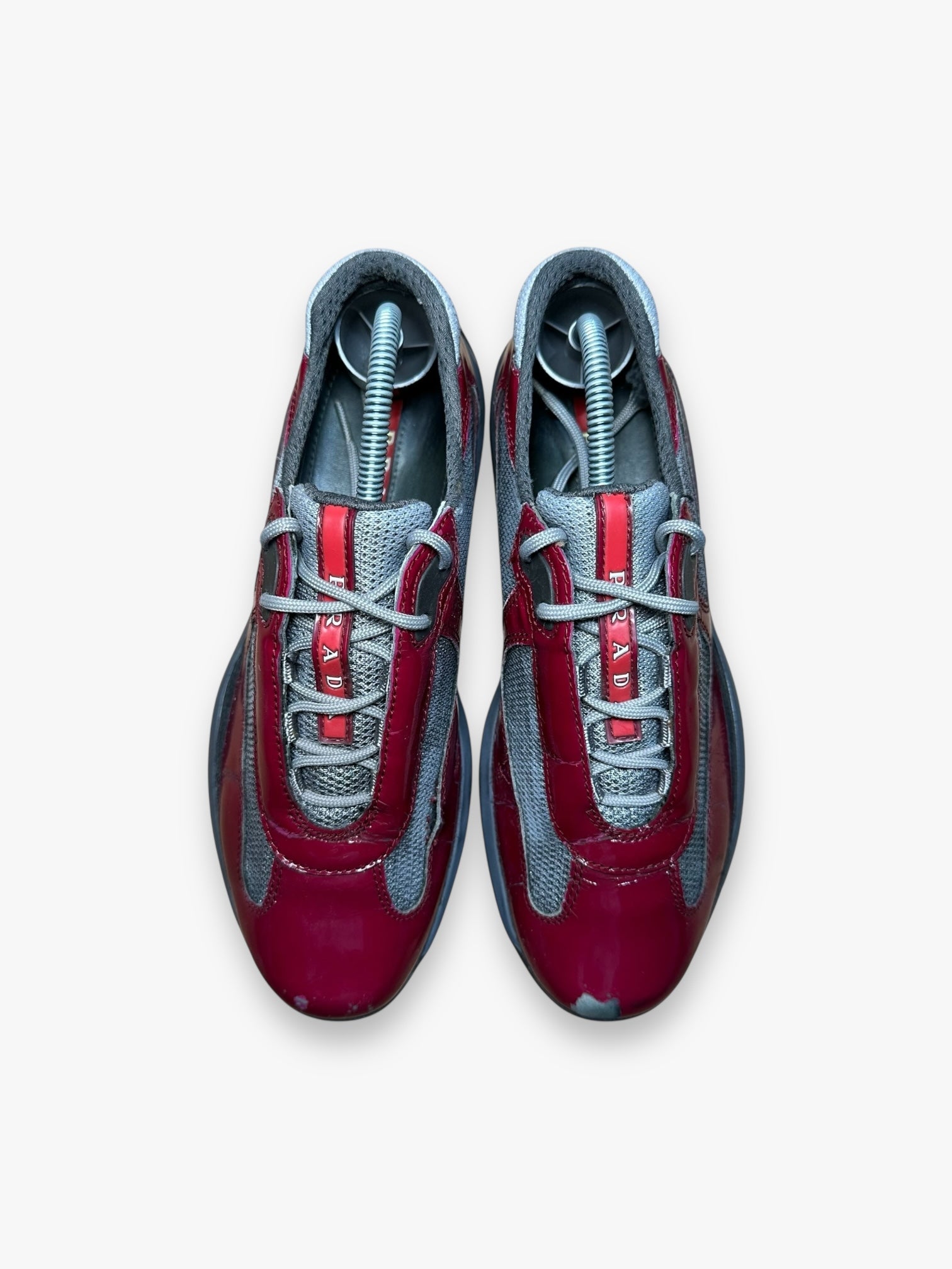 Prada America’s Cup Red Patent Grey vintage