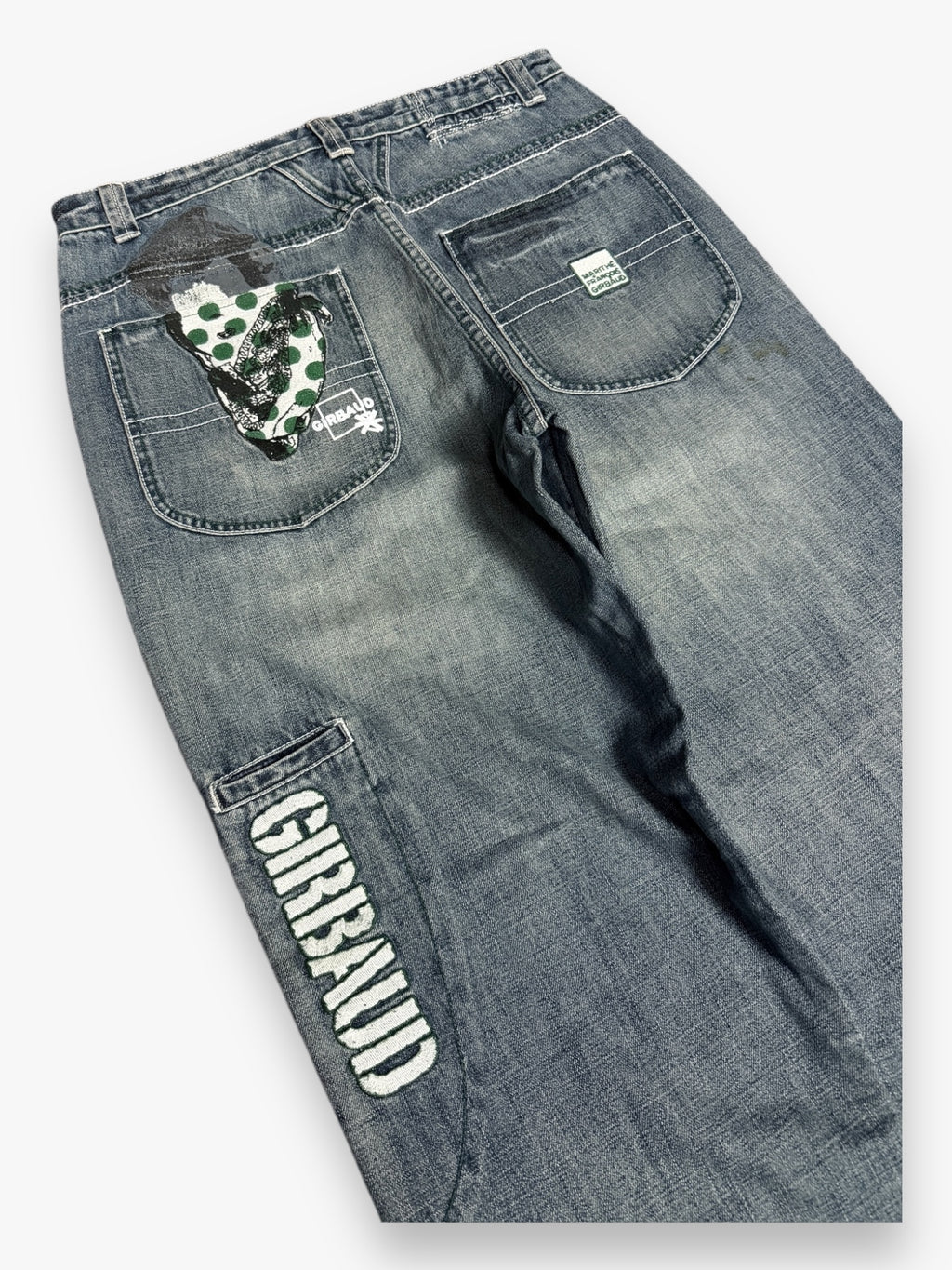 Marithe + Francois Girbaud Embroidered SAMPLE Jeans Faded Grey