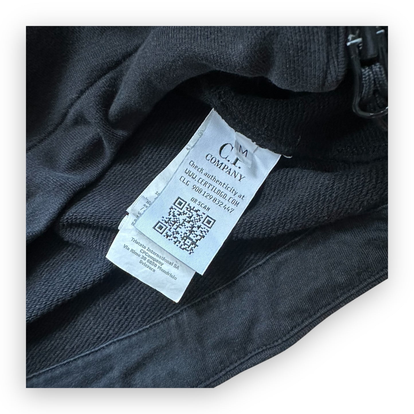 Sweatshirt Crewneck C.P Company Asimetrical Zip Black (M)