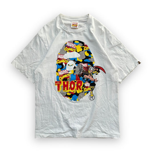 Tee Bape Marvel Comics Camo Mighty Thor White SS21 (M)