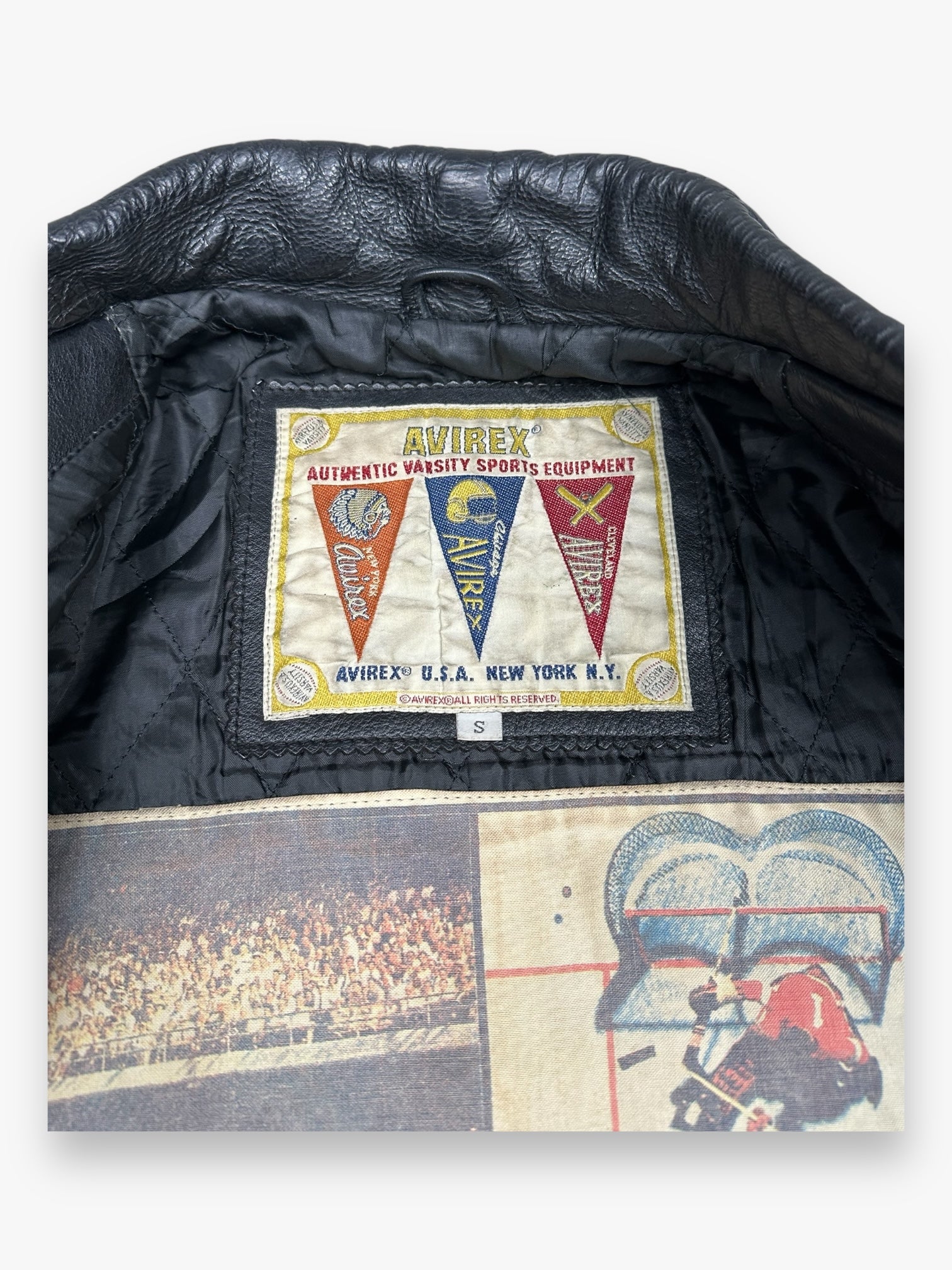 Leather Jacket Avirex « Maximum Velocity » Black Red 90s