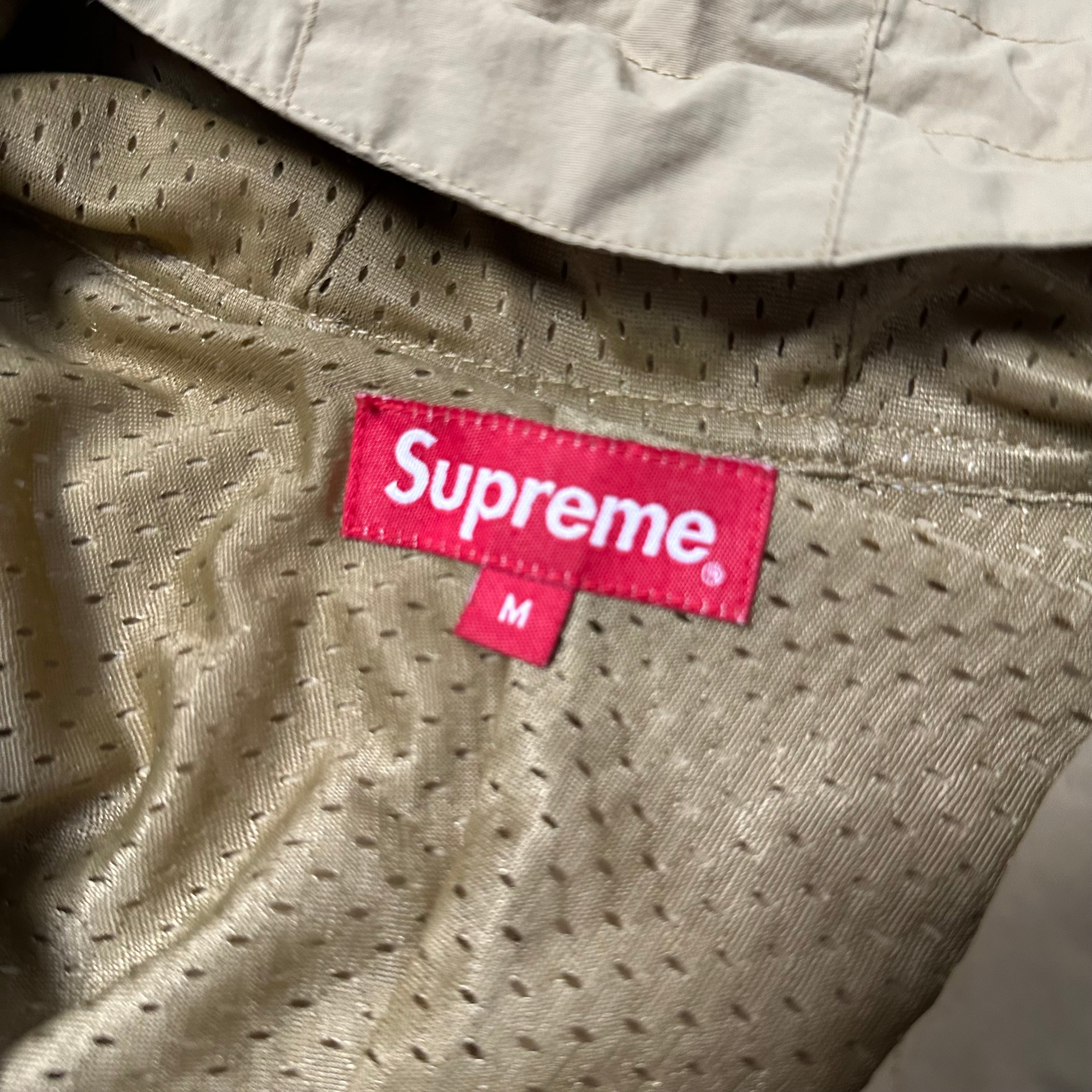 Jacket Supreme Reflective Taping Hooded Pullover Tan SS18