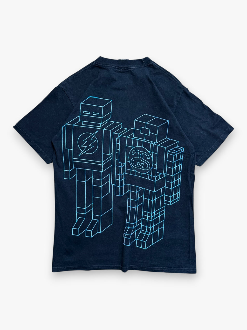 Tee Stussy Robot Black Blue vintage