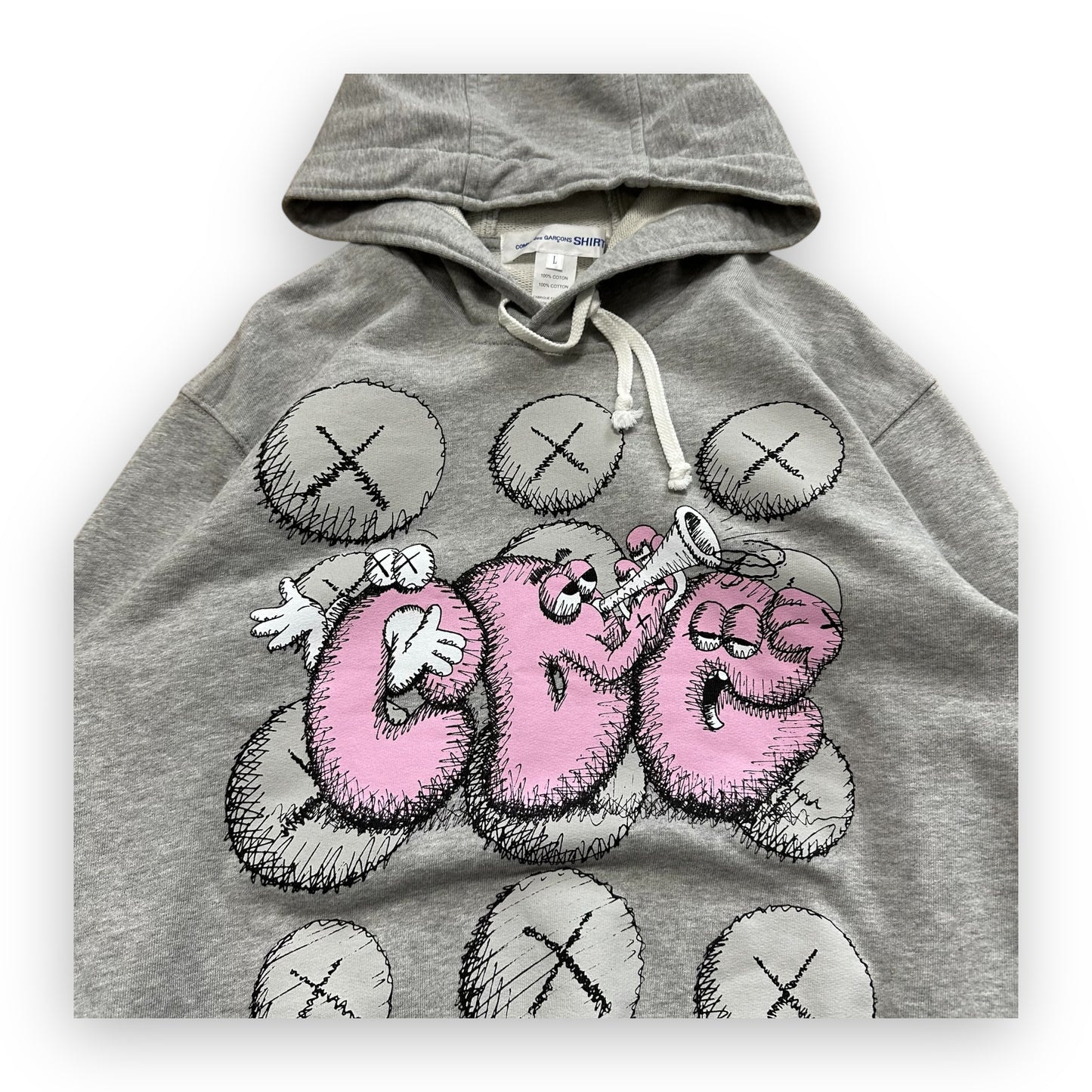 Sweatshirt Hoodie Comme des Garcons SHIRT x KAWS Grey (M)