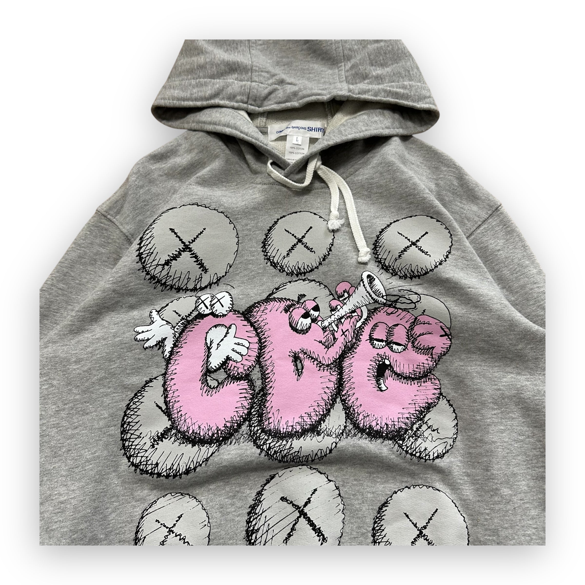 Sweatshirt Hoodie Comme des Garcons SHIRT x KAWS Grey