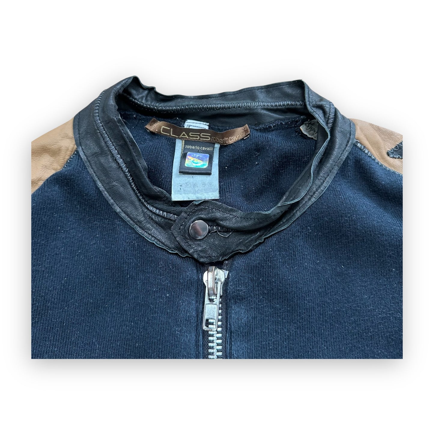 Jacket Roberto Cavalli Black Brown Leather vintage (L)