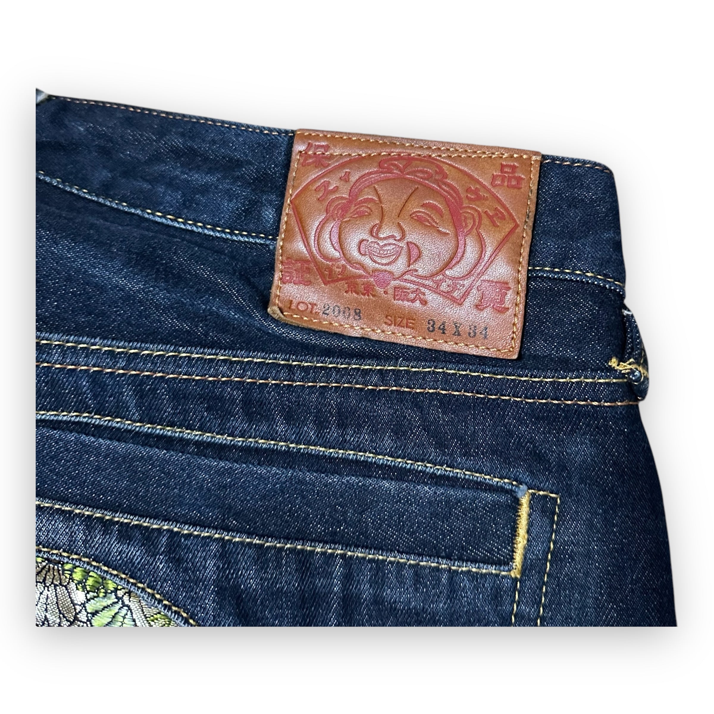 Jeans Evisu Daicock embroidery Lot 2008 Multicolor