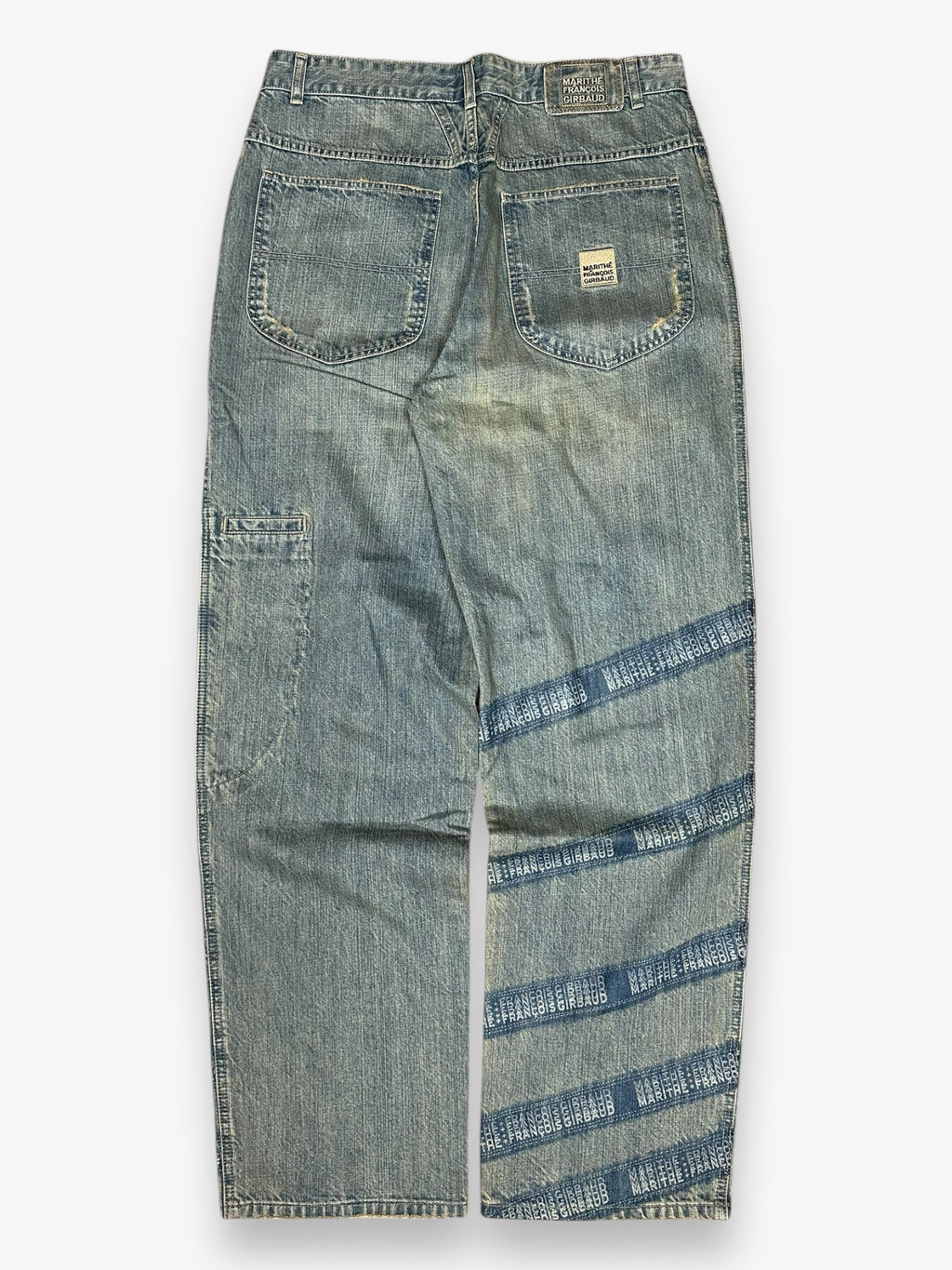 Marithe + Francois Girbaud Striped SAMPLE Jeans Faded Blue