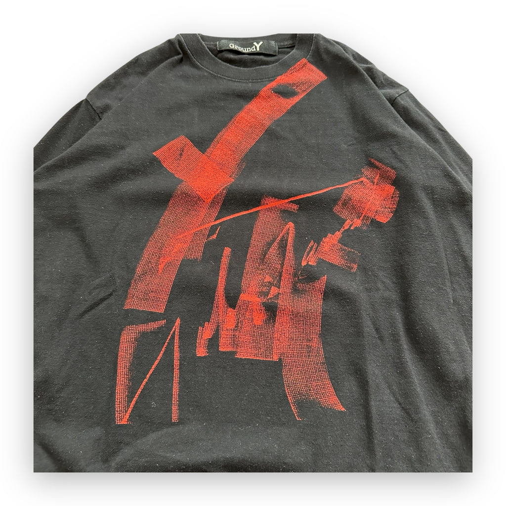 Tee Longsleeve Yohji Yamamoto Ground Y Red Logo Black