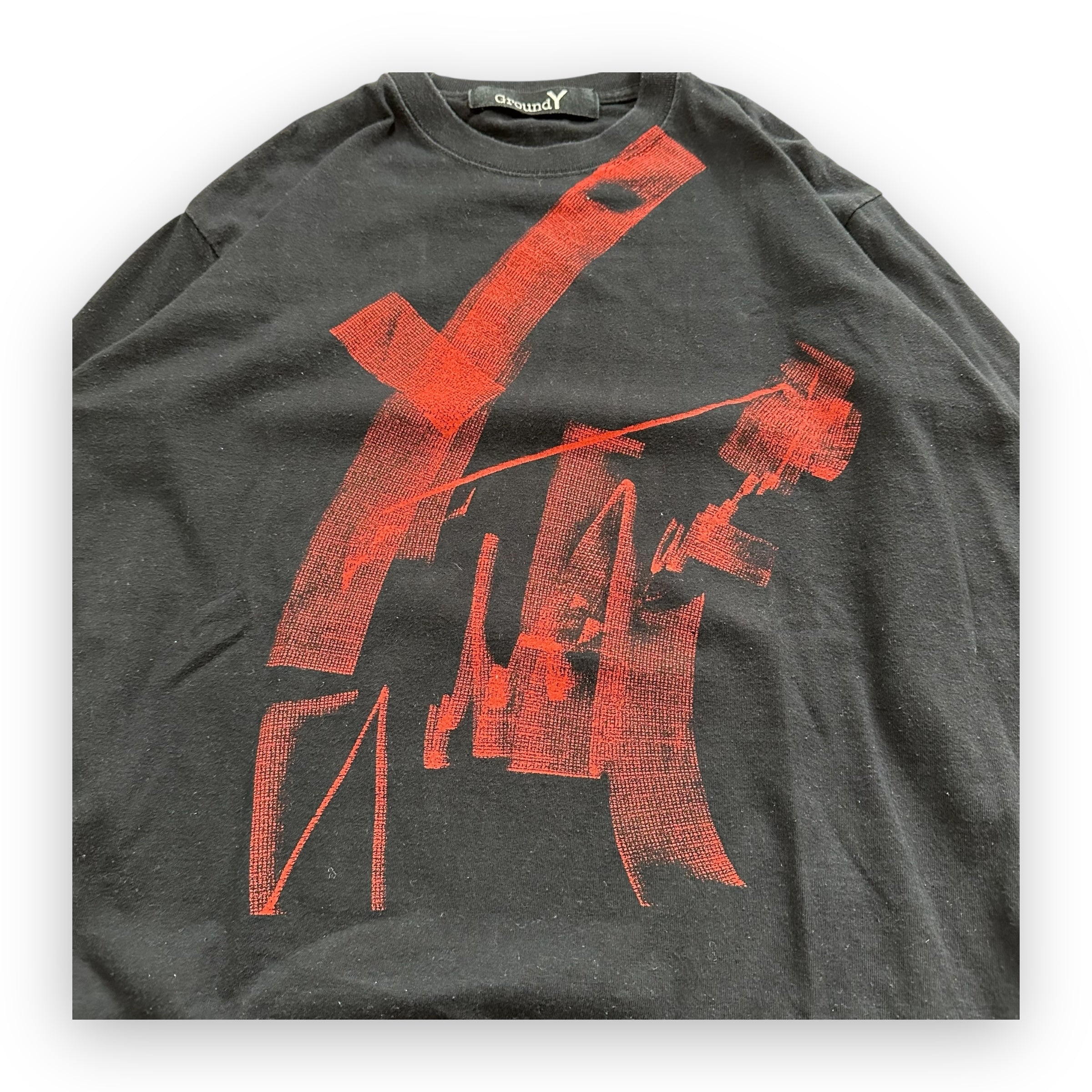 Tee Longsleeve Yohji Yamamoto Ground Y Red Logo Black