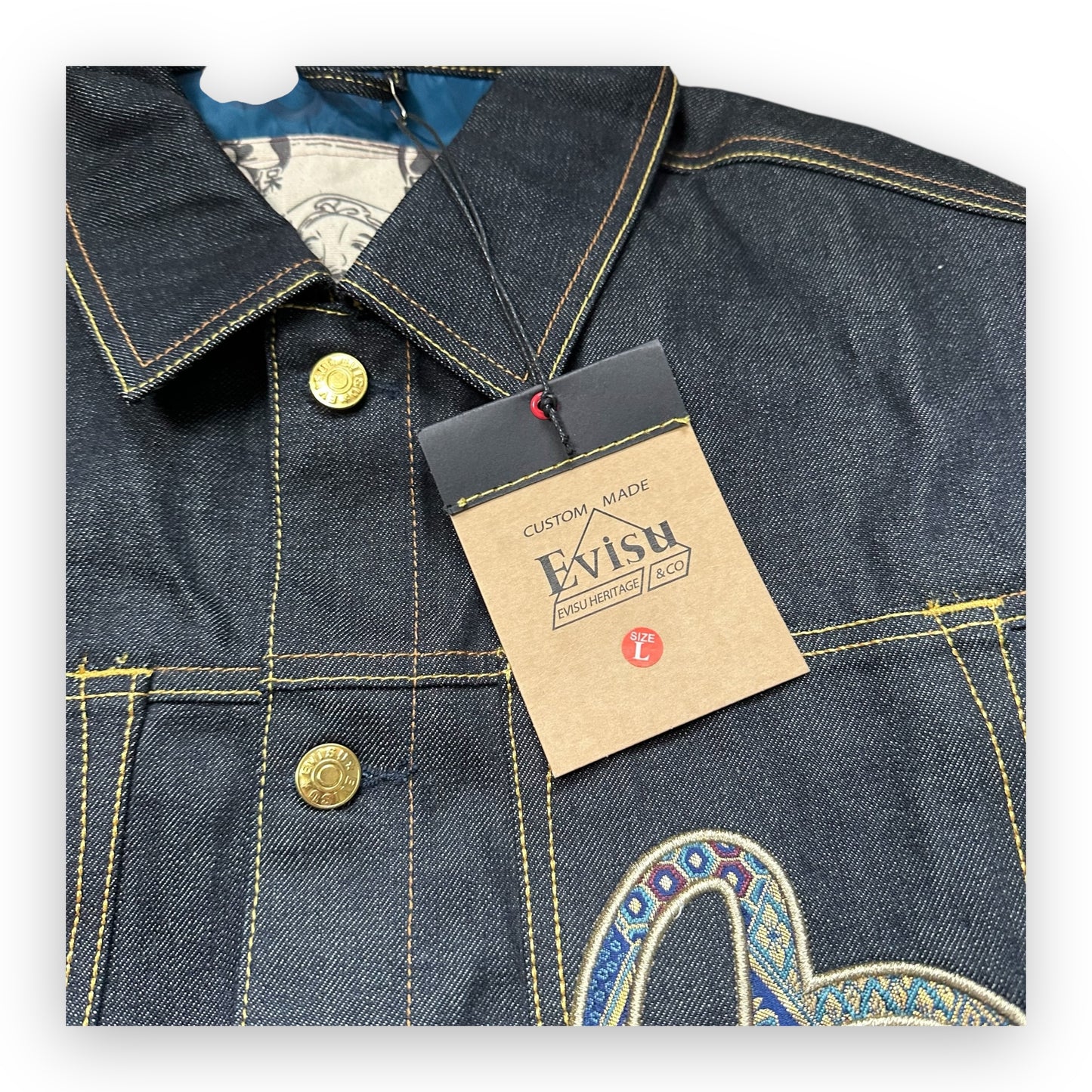Jacket Evisu Denim Seagull Eagle Embroidery (L)