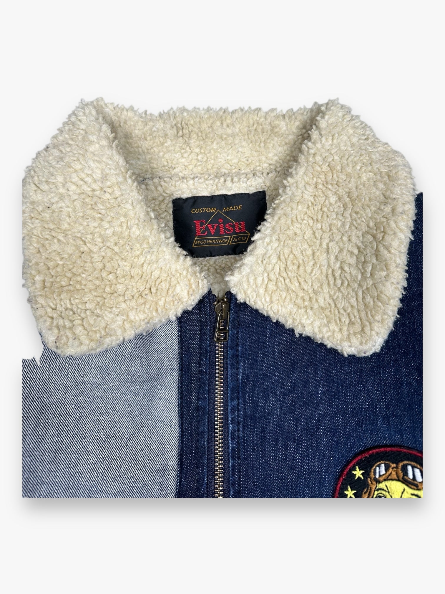 Evisu Bomber Aviator Denim Jacket