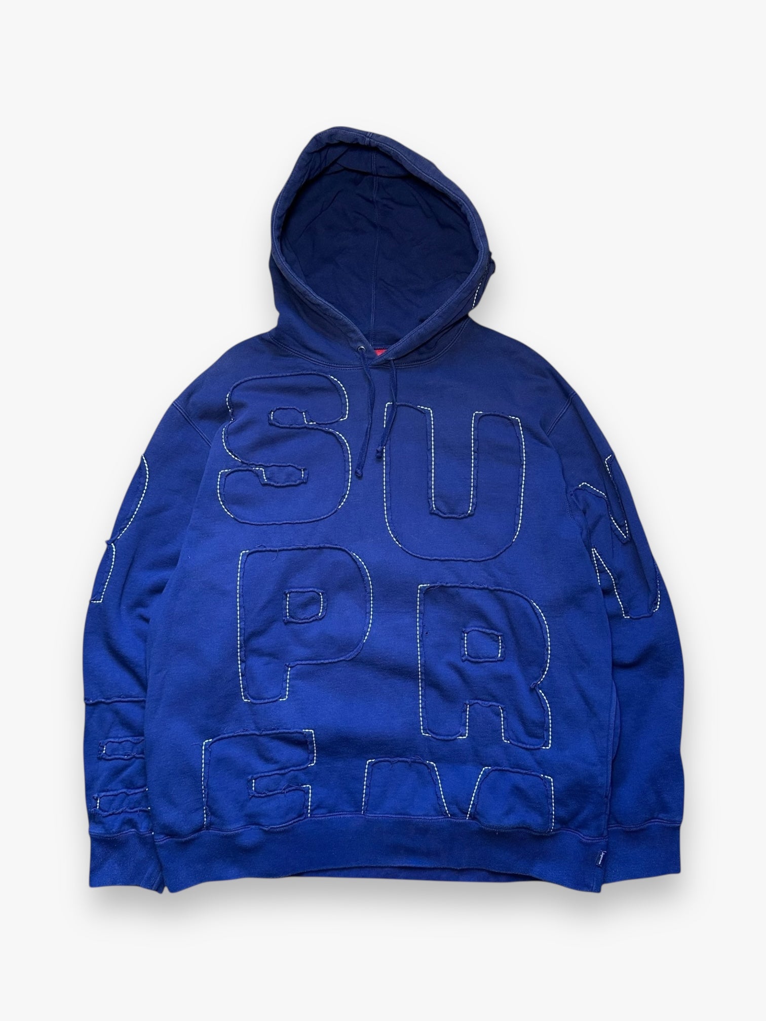 Sweatshirt Hoodie Supreme Cutout Letters Washed Navy SS20