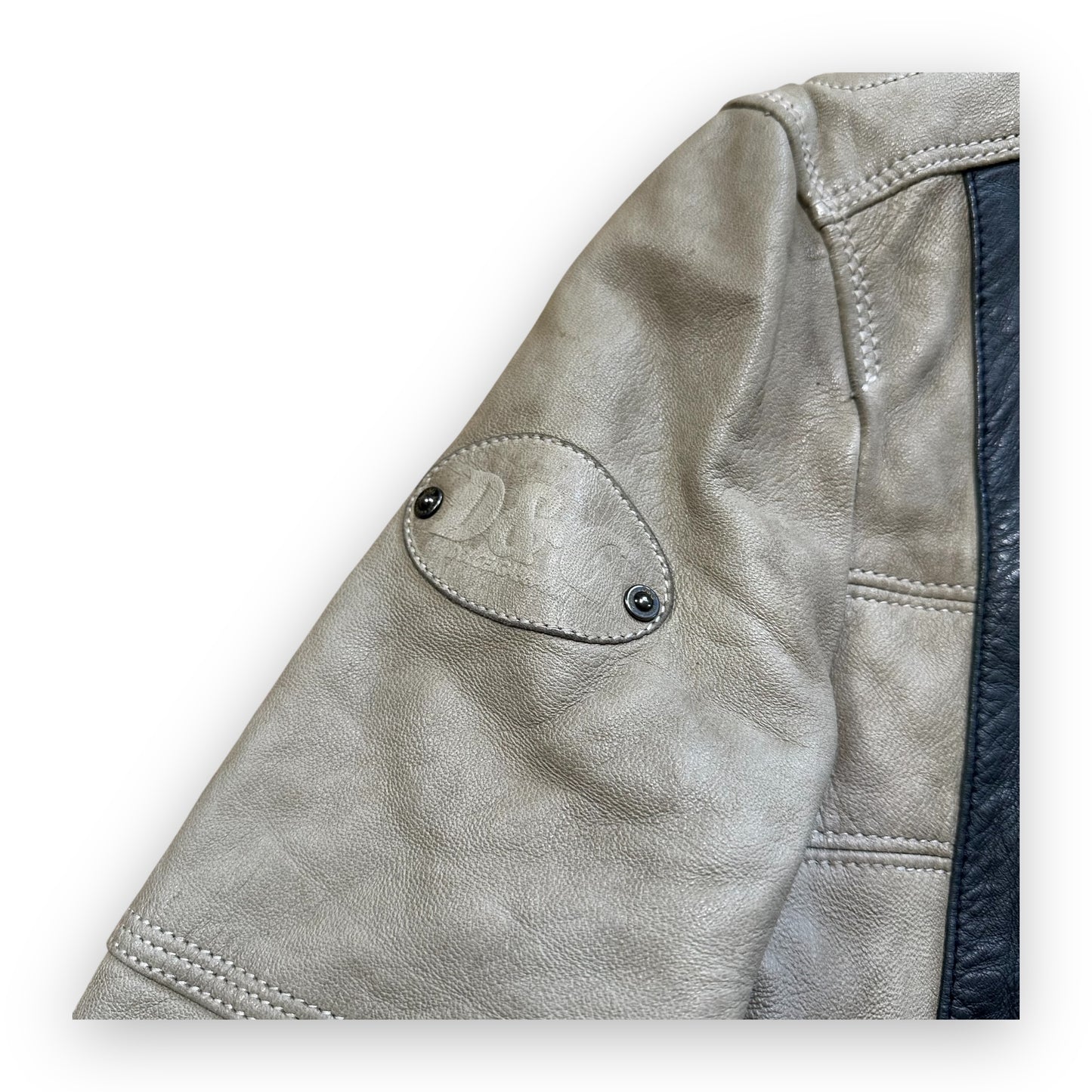 Jacket Dolce & Gabbana Leather Astro Biker Cafe Cream FW04 (S)
