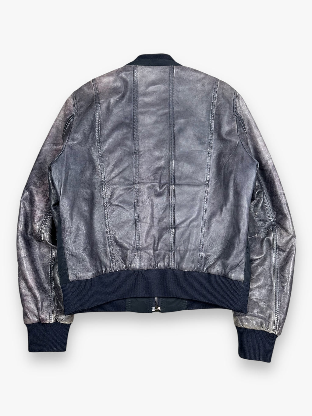 Jacket Leather Hybrid Nylon Dolce & Gabbana Black Navy