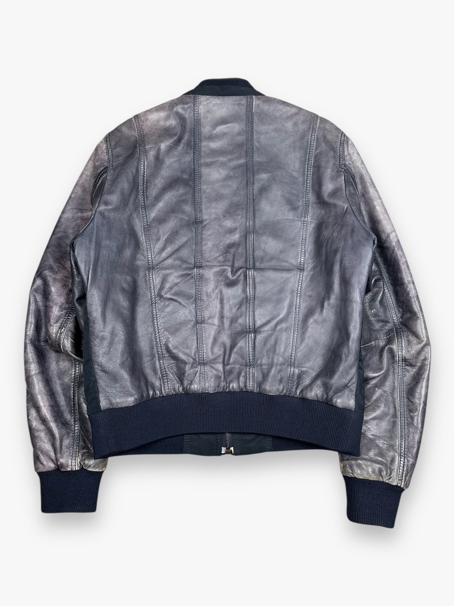 Jacket Leather Hybrid Nylon Dolce & Gabbana Black Navy