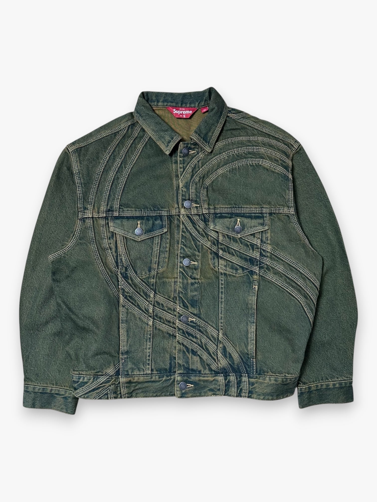 Jacket Supreme Denim S Logo Dirty Green SS24