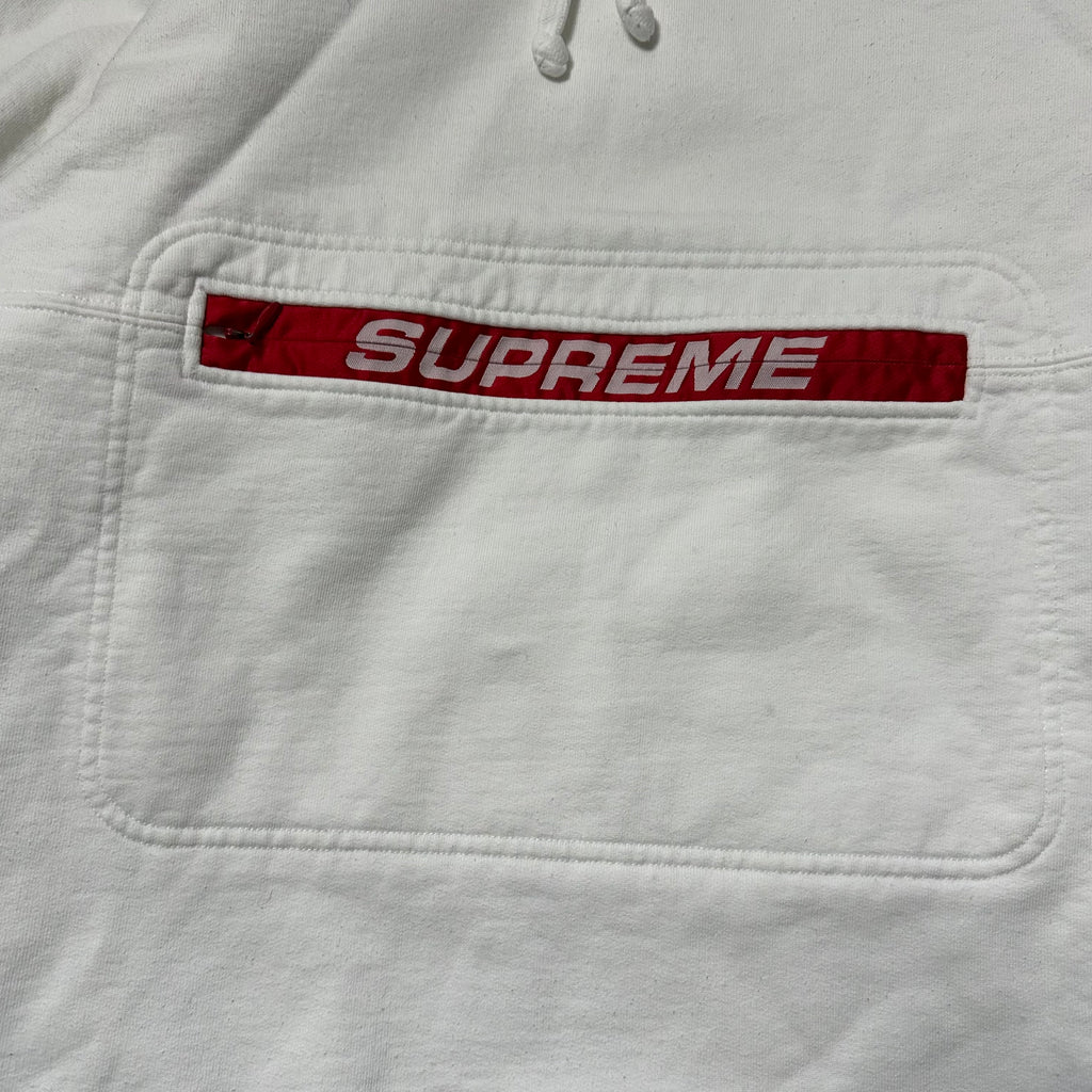 Sweatshirt Hoodie Supreme Zip Pouch White SS19