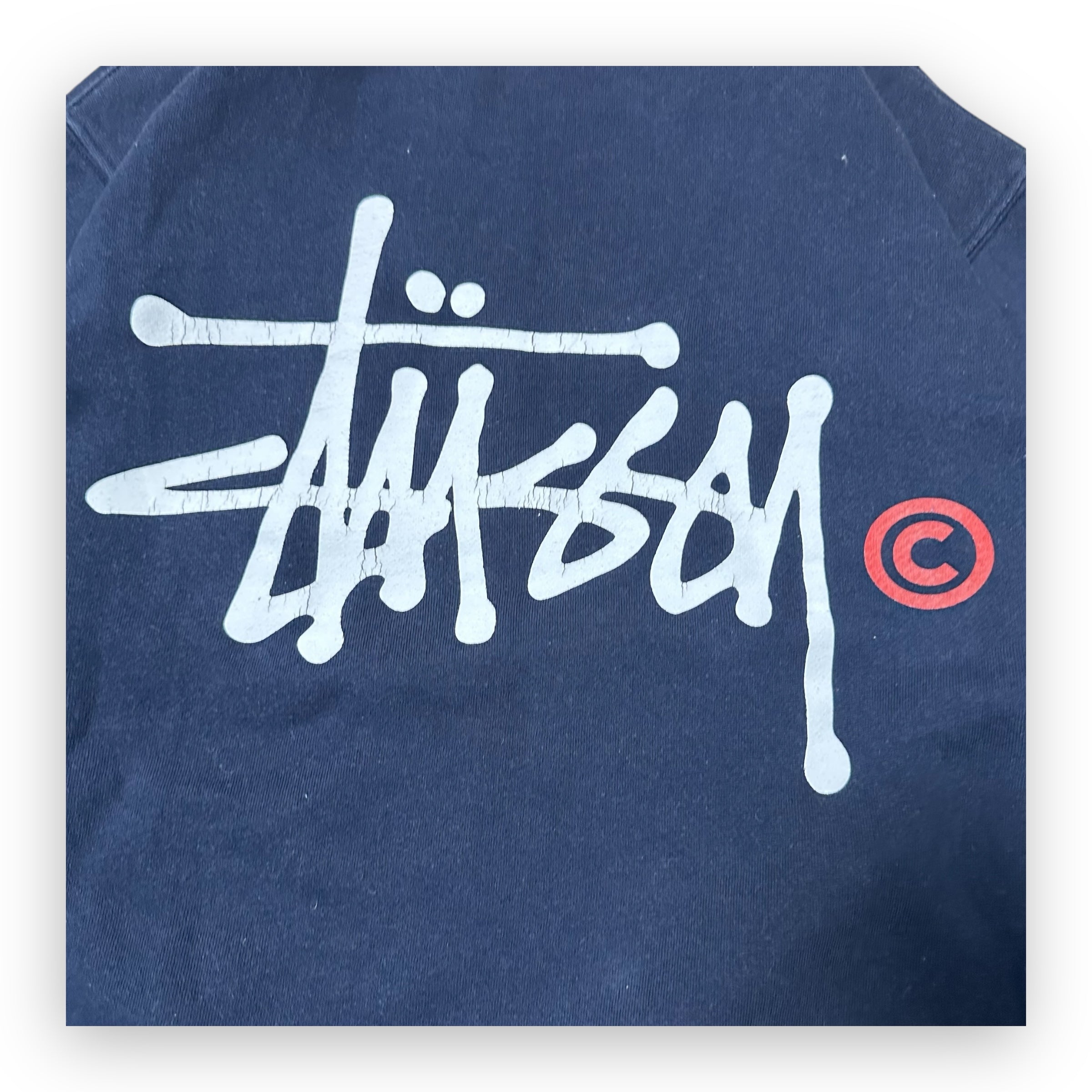 Sweatshirt Crewneck Stussy Spell Out Navy