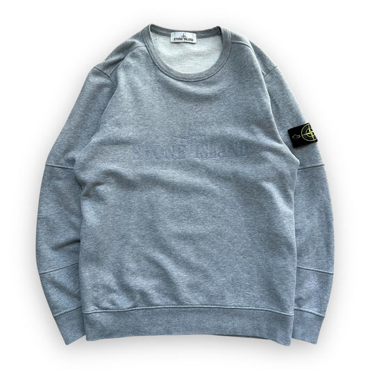 Sweatshirt Crewneck Stone Island Embroidery Logo Grey (M)