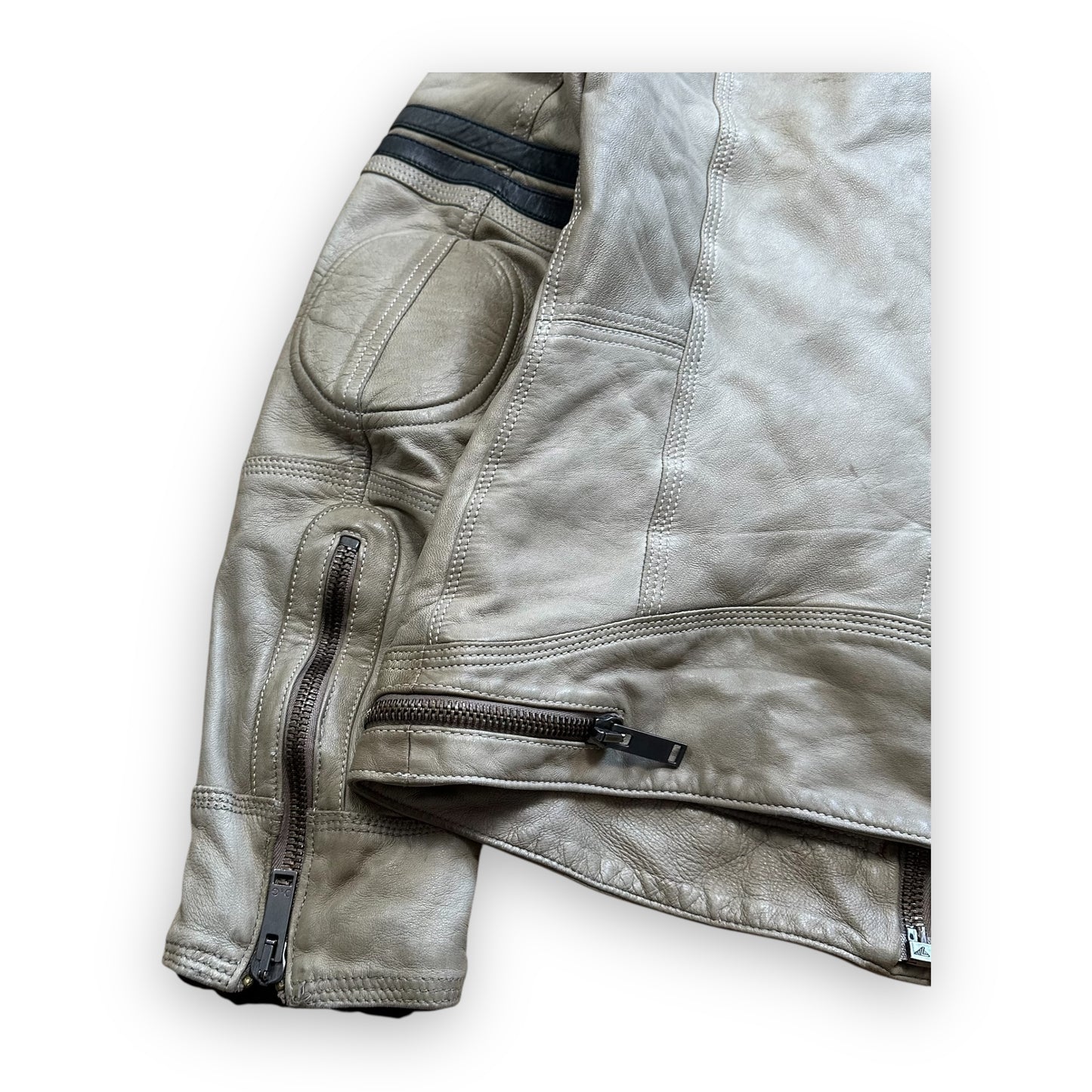 Jacket Dolce & Gabbana Leather Astro Biker Cafe Cream FW04 (S)