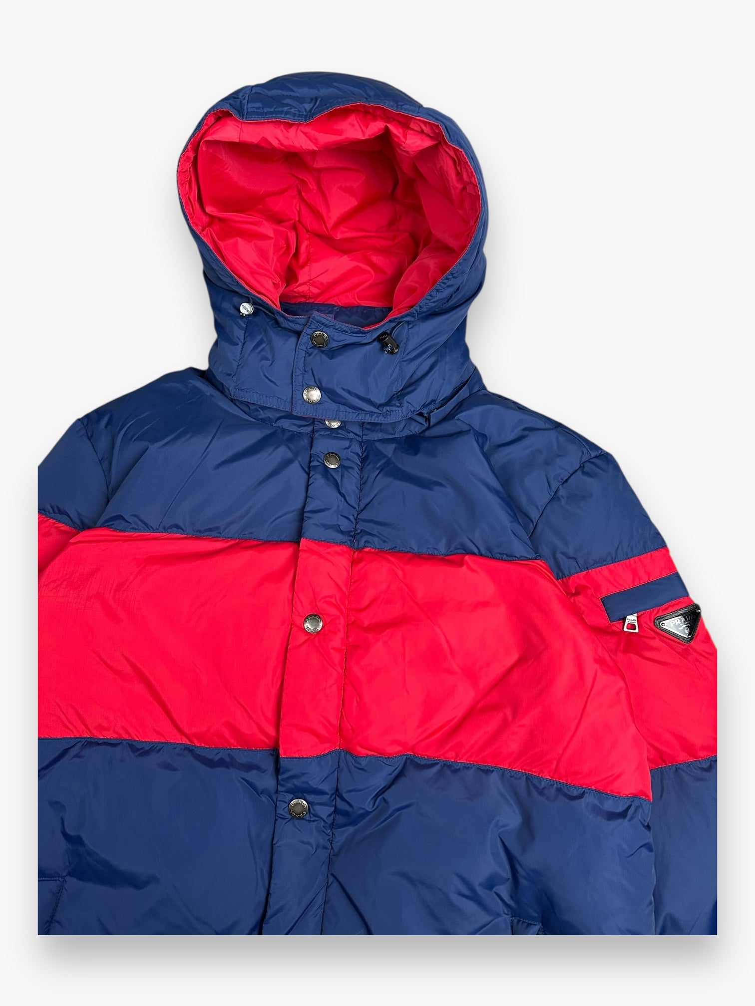 Prada Puffer Jacket Navy Red FW11