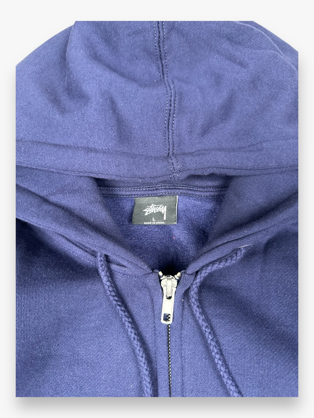 Sweatshirt Hoodie Zip Up Stussy Spell Out Navy