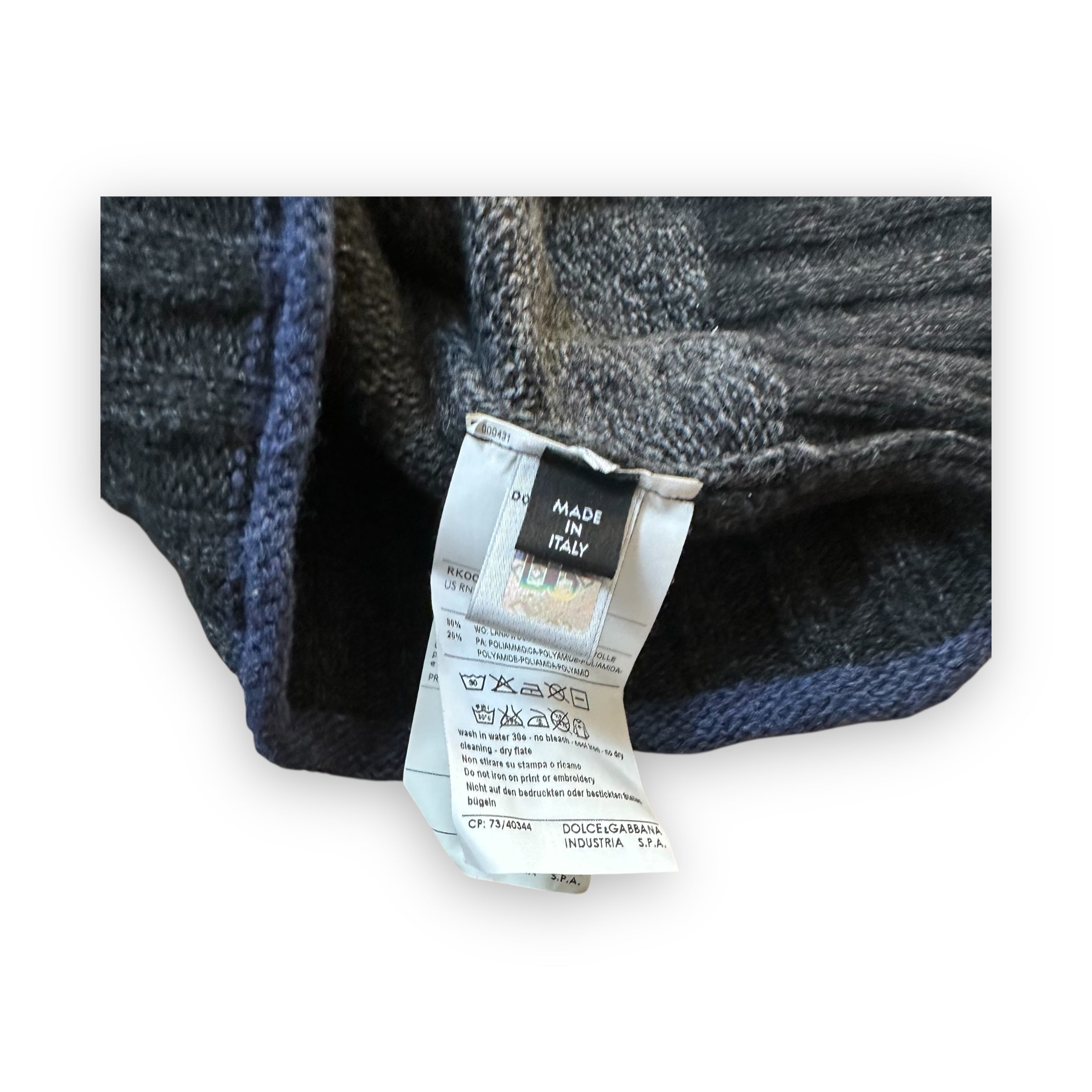 Sweater Dolce & Gabbana Pattern Black Grey Blue vintage