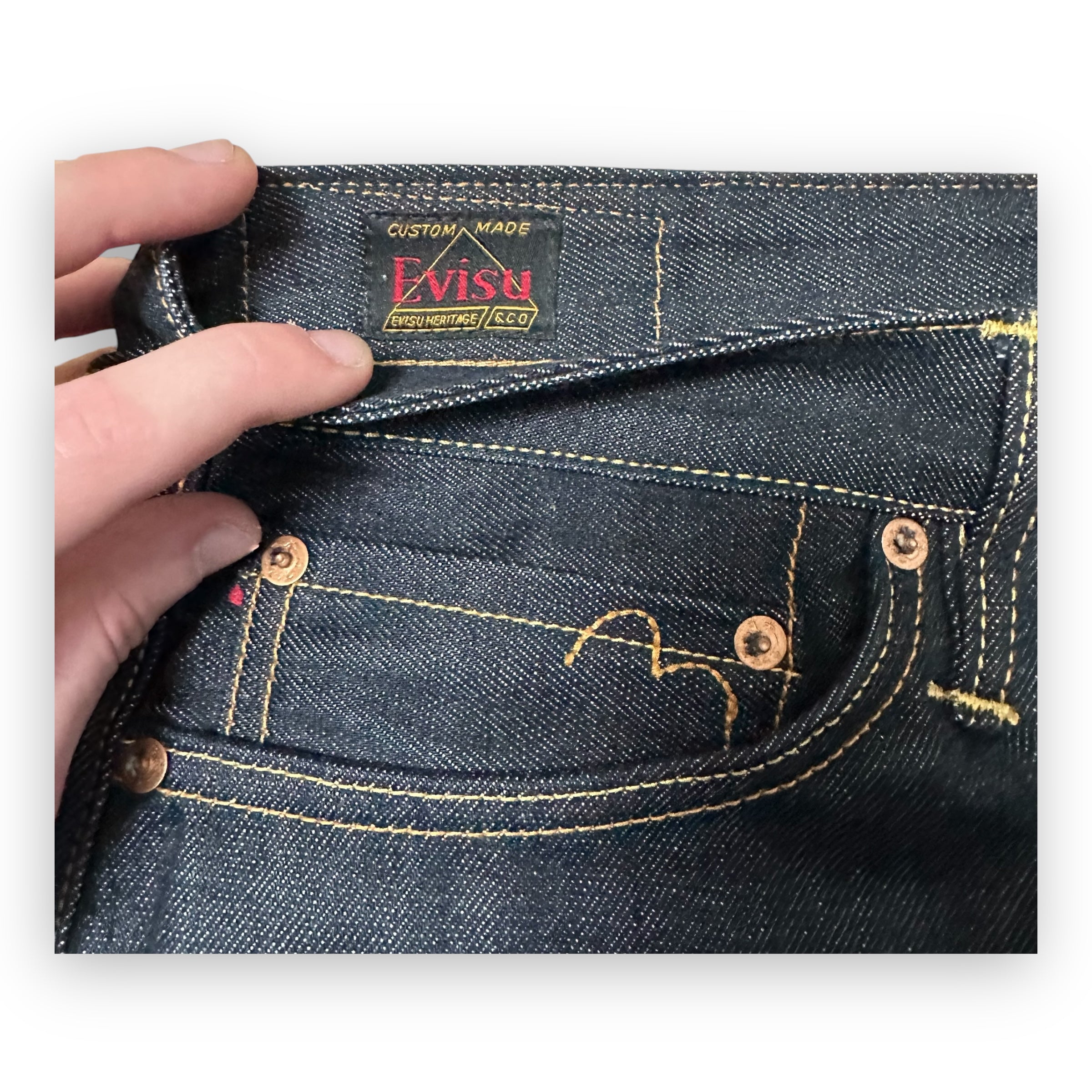 Jeans Evisu Daicock embroidery Red Lot 2008