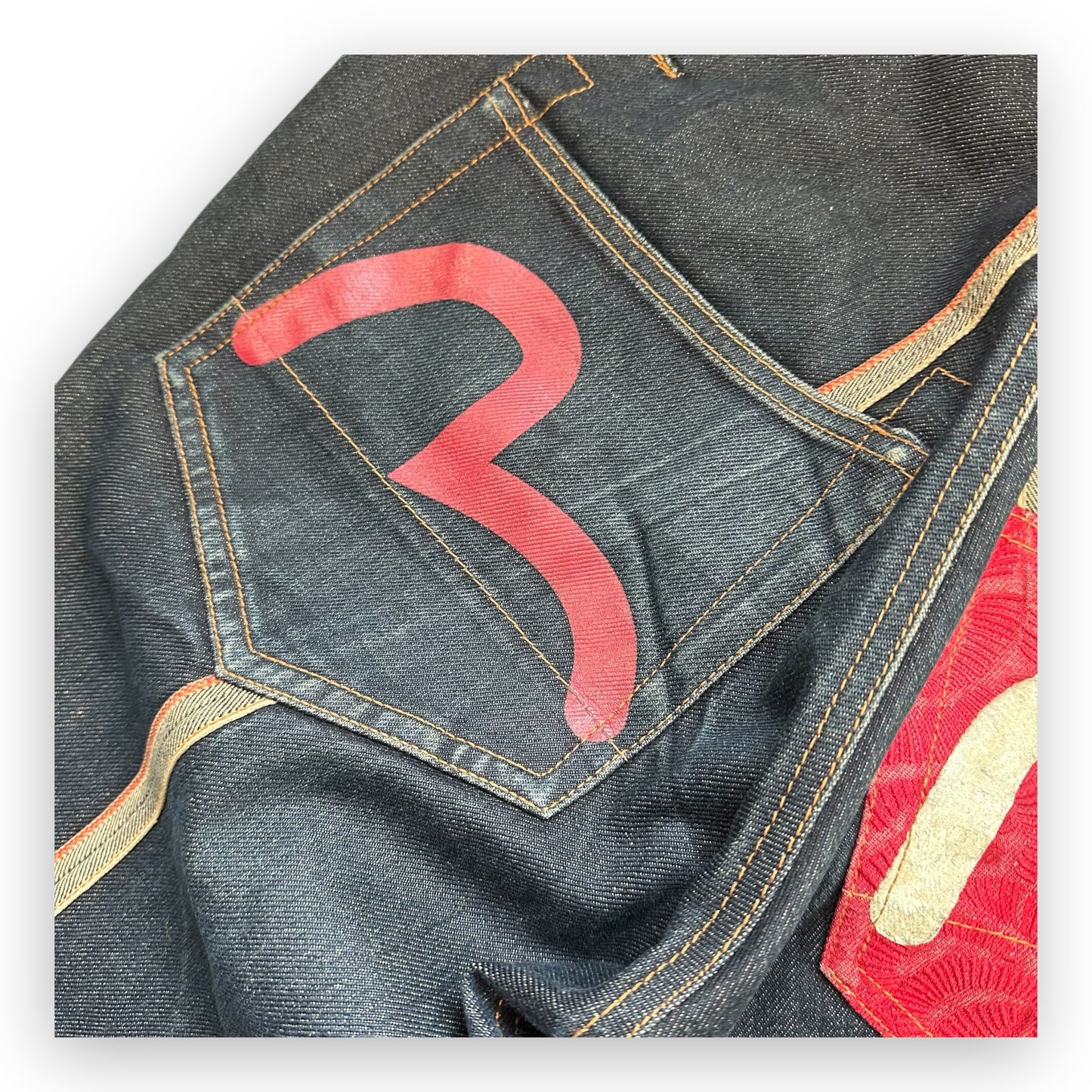 Jeans Evisu Seagull Lot 0445 Red/White (XS)