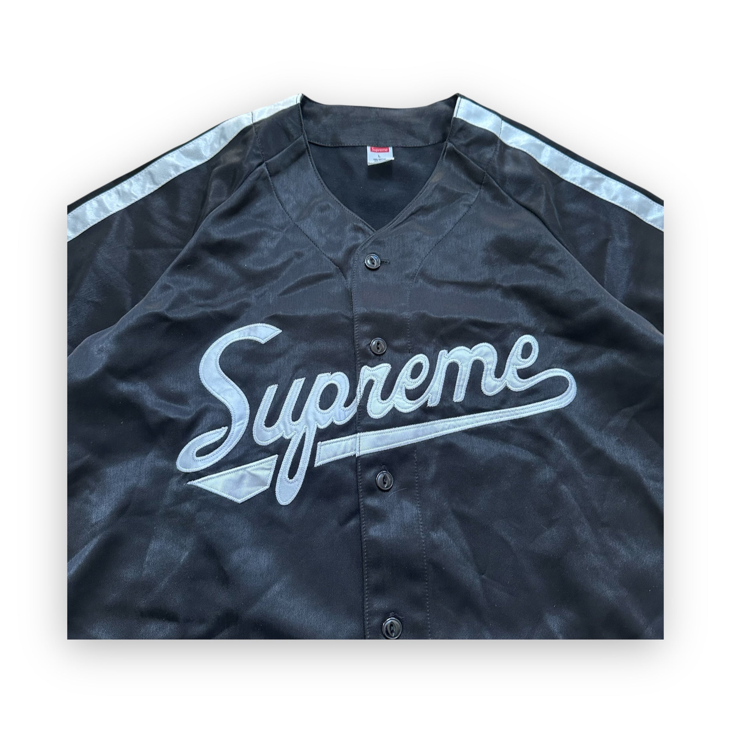 Jersey Supreme Satin Baseball Black SS17