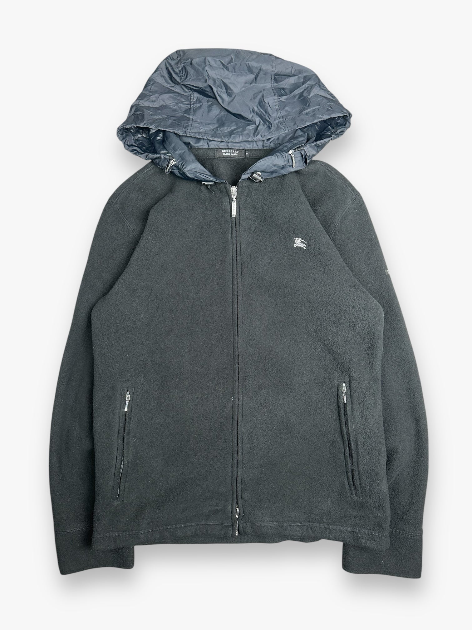 Burberry Black Label Japanese Hooded Knit Jacket Black vintage