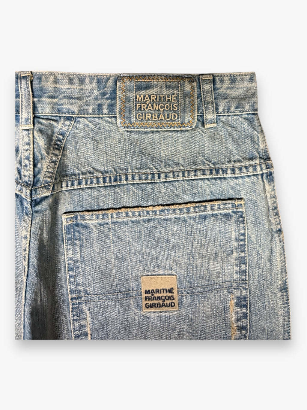 Marithe + Francois Girbaud Striped SAMPLE Jeans Faded Blue