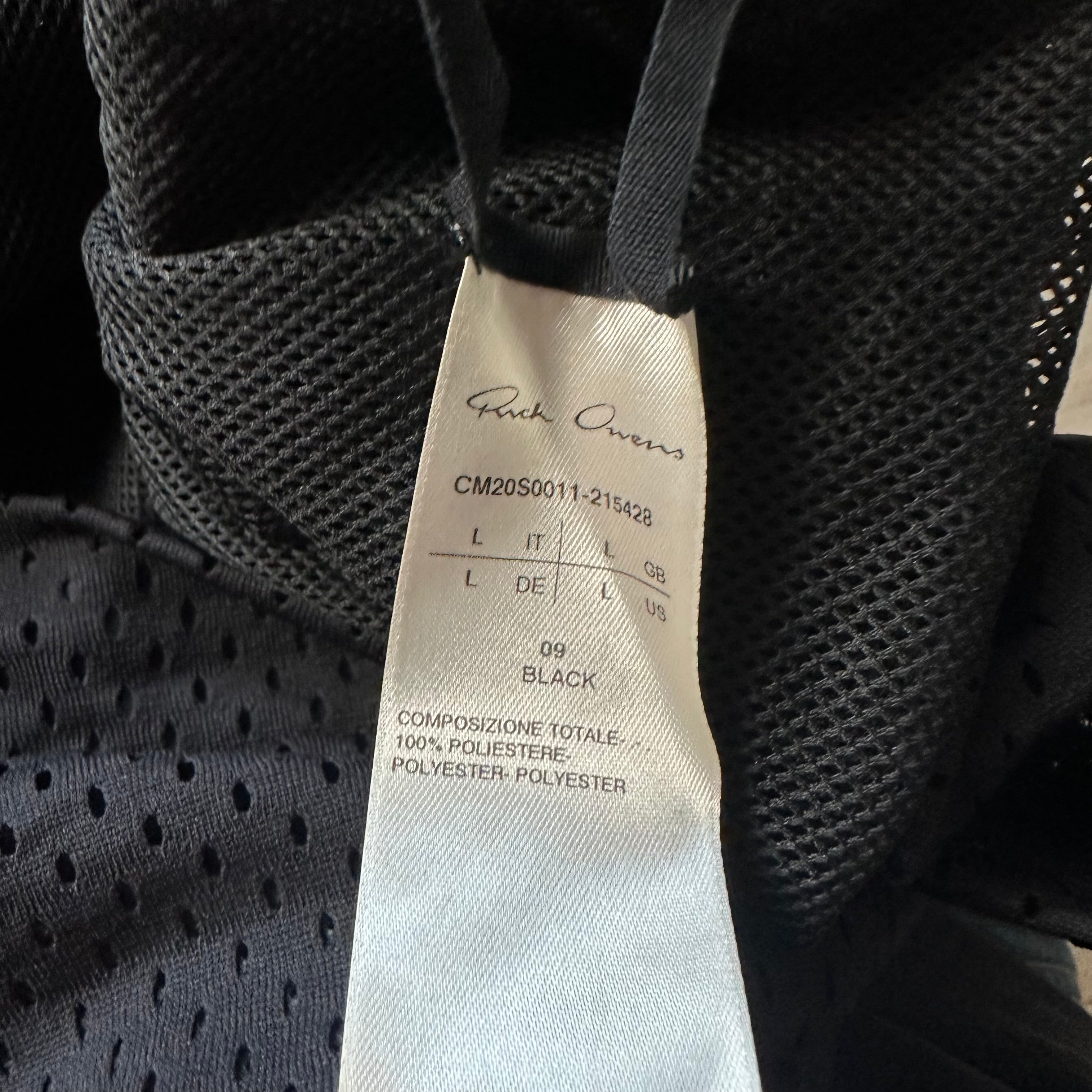 Jacket Rick Owens x Champion Mesh Hooded Windbreaker Black